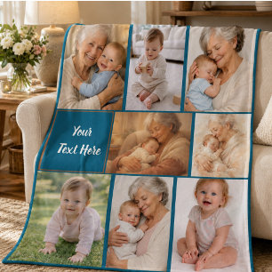 Best Grandma Ever Photo   Personalized Grandparent Fleece Blanket