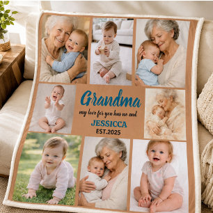 Best Grandma Ever Photo Personalized Grandparent Fleece Blanket