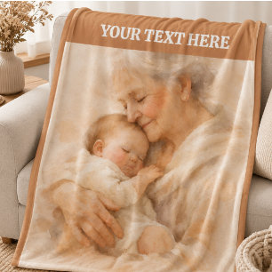 Best Grandma Ever Photo Personalized Grandparent Fleece Blanket