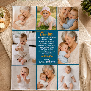 Best Grandma Ever Photo Personalized Grandparent Fleece Blanket