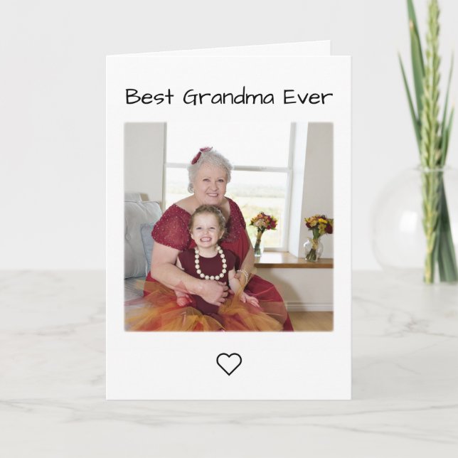 Best Grandma Ever Photo Template Holiday Card (Front)
