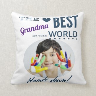Best Grandma Ever Photo Throw Pillow