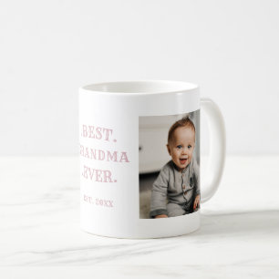 Best Grandma Ever Pink Birthday Two Photo Coffee Mug