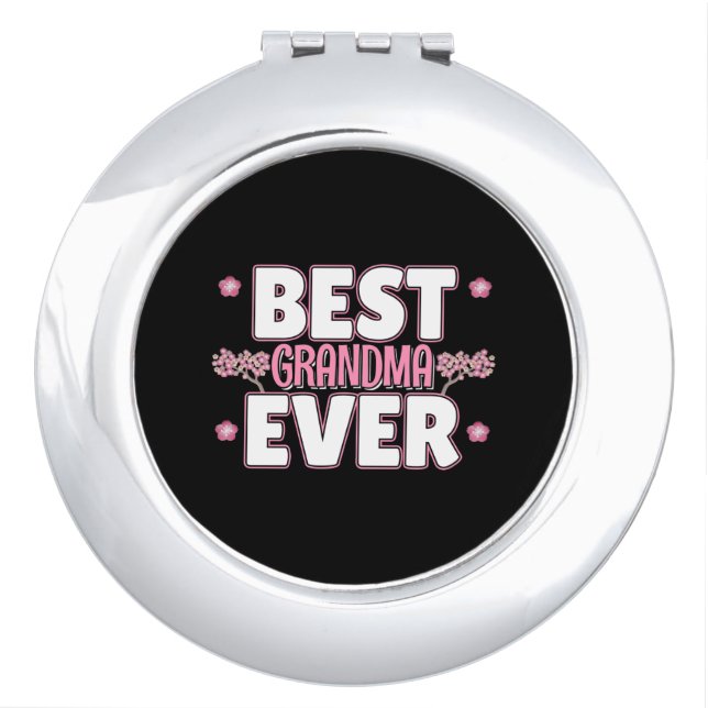 Best Grandma Ever - Pink Cherry Blossoms Compact Mirror (Front)
