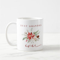Best Grandma Ever Poinsettia Floral Christmas