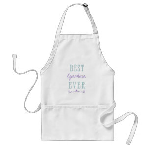 Best Grandma Ever Purple Teal Custom Photo Adult Apron
