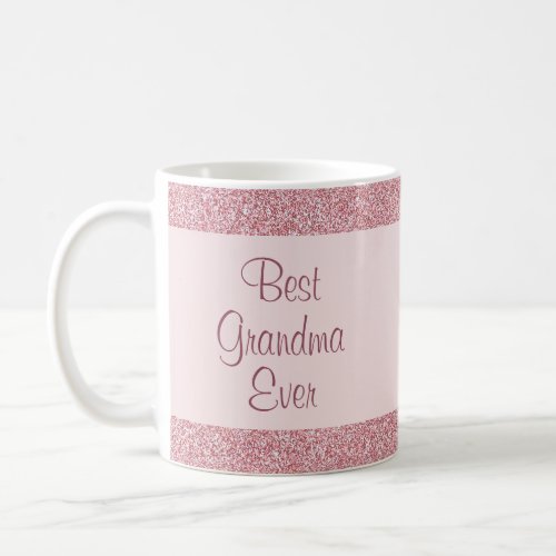 Best Grandma Ever Rose Gold Glitter Look Simple Coffee Mug