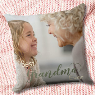 Best Grandma Ever Sage Green Keepsake Throw Pillow
