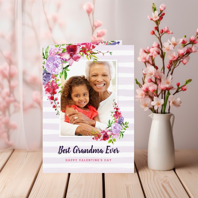 Best Grandma Ever Valentine's Day Photo Greeting Card (Creator Uploaded)