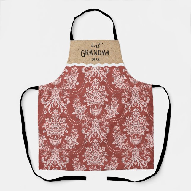 Best Grandma Ever Vintage Christmas Apron (Front)