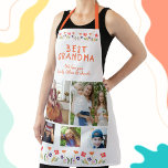Best Grandma Flowers 5 Photo Collage Keepsake Apron<br><div class="desc">Cute Best Grandma Flowers 5 Photo Collage Keepsake apron. Hand-drawn flowers in beautiful spring colors and 5 photos. Create your own personal gift for a grandmother for Mother`s Day,  a birthday or Christmas and add your names and photos.</div>