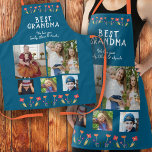 Best Grandma Flowers 5 Photo Collage Keepsake Apron<br><div class="desc">Cute Best Grandma Flowers Blue 5 Photo Collage Keepsake apron. Hand-drawn flowers in beautiful spring colors and 5 photos on a blue background. Create your own personal gift for a grandmother for Mother`s Day,  birthday or Christmas and add your names and photos.</div>