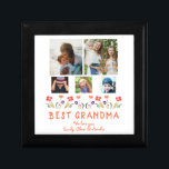 Best Grandma Flowers 5 Photo Collage Keepsake Gift Box<br><div class="desc">Cute Pink Best Grandma Flowers 5 Photo Collage Keepsake gift box. Hand-drawn flowers in beautiful spring colors and 5 photos. Create your own personalized gift box for a grandmother for Mother`s Day,  a birthday or Christmas and add your names and photos.</div>