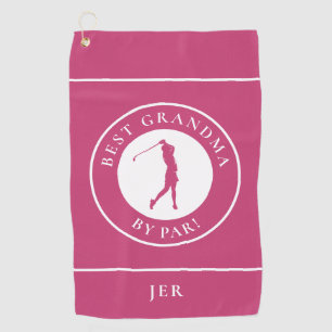 Best Grandma Golfer Monogrammed Sports Pro Pink Golf Towel