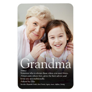 Best Grandma, Grandmother Definition Photo Magnet