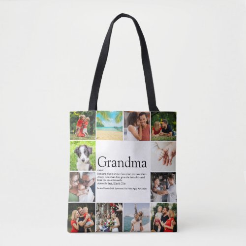 Best Grandma Granny Definition 12 Photo Collage Tote Bag