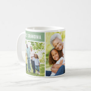 Best Grandma Green Photo Collage Coffee Mug