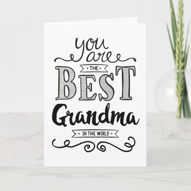 Best Grandma in the World Birthday Card (Front)