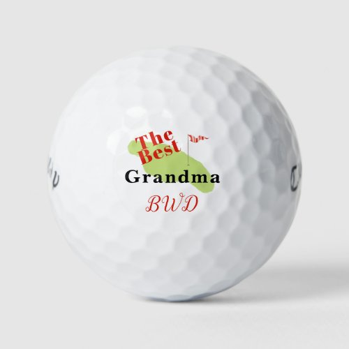 Best Grandma Message Monogram Putting Green Golf Balls
