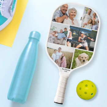 Best Grandma Mom Ever Photo Collage White Pickleball Paddle by colorfulgalshop at Zazzle