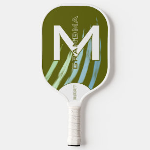 Best Grandma, Monogramed initials, Light Olive  Carbon Fiber Pickleball Paddle