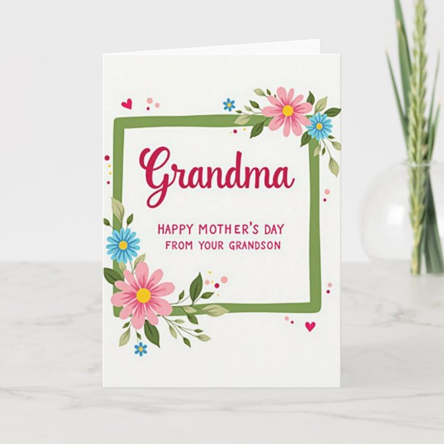 Best Grandma Mothers Day Card (Front)