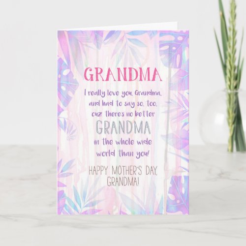 Best Grandma Mothers Day Card