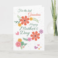 Best Grandma Mother's Day flower Card