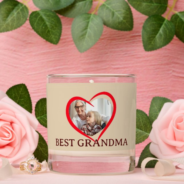 Best Grandma Personalized Own Photo Scented Candle (Wedding)
