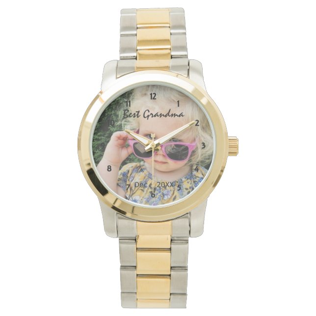 Best Grandma Personalized Photo Watch (Front)