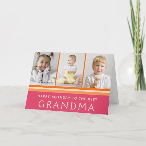 Best Grandma Photo Collage Birthday Card