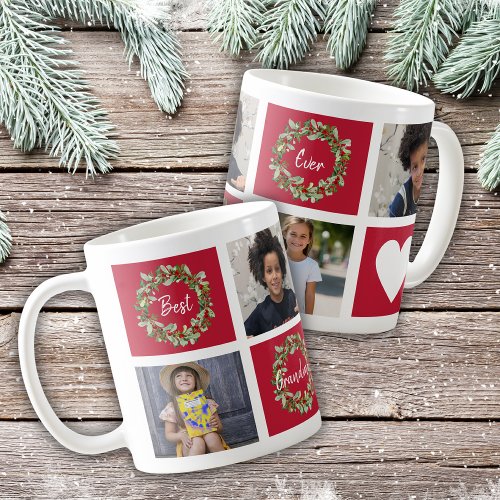 Best Grandma Photo Collage Christmas Coffee Mug