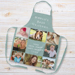 Best Grandma Photo Collage Sage Green Apron<br><div class="desc">A nice keepsake gift for the best grandma in the world. Personalize this photo collage apron with eight pictures of her grandchildren, children, other family members, pets, etc. Customize "World's Best Grandma" and whether she is called "Grandma, " "Nana, " "Abuela, " etc., and add her grandkid's names as a...</div>