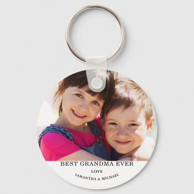 Best Grandma Photo  Keychain (Front)
