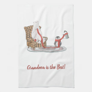 Best Grandma Polar Bear Penguin Friends Winter     Kitchen Towel