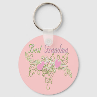 Best Grandma Swirling Hearts Keychain