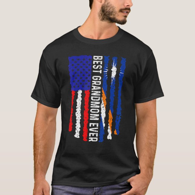 Best Grandmom Ever Us Marshall Islands Flag Mother T-Shirt (Front)