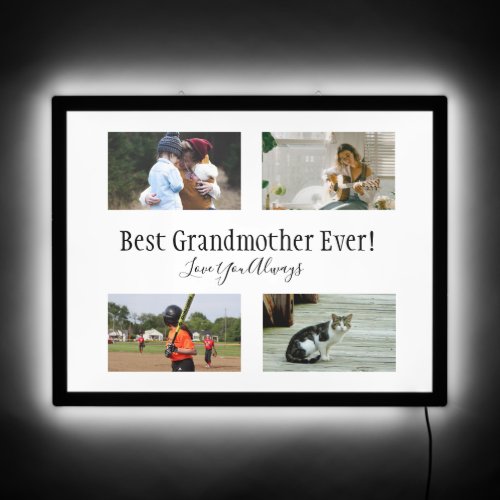 Best Grandmother Ever Black and White Modern  LED Sign