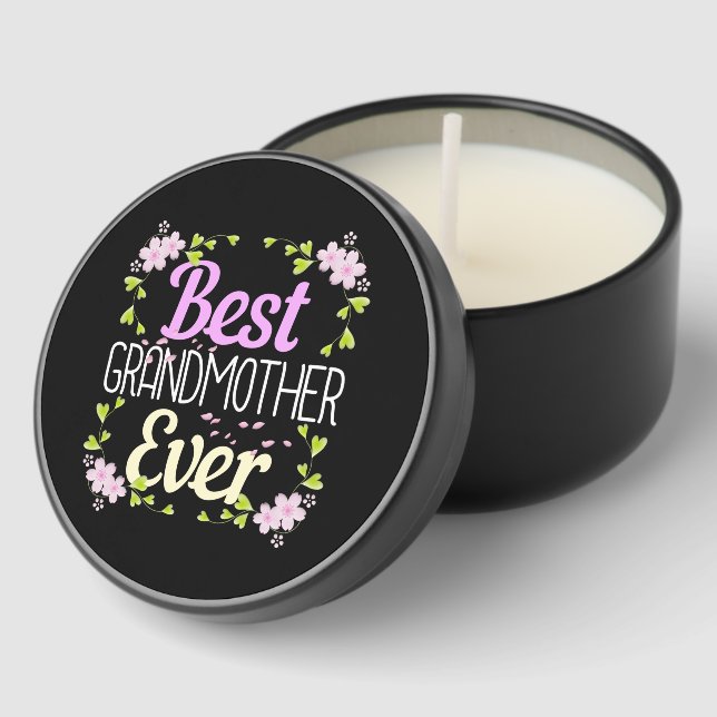 Best Grandmother Ever - Pink Floral Mini Candle Favors (Corner)