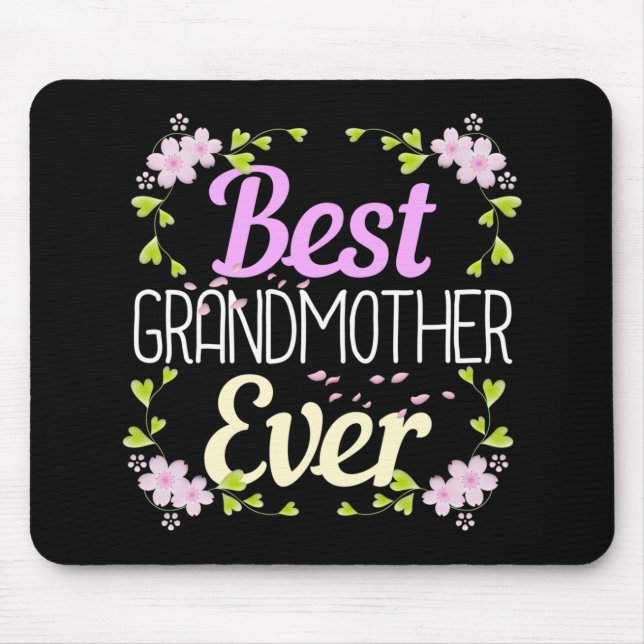 Best Grandmother Ever - Pink Floral Mouse Pad (Front)