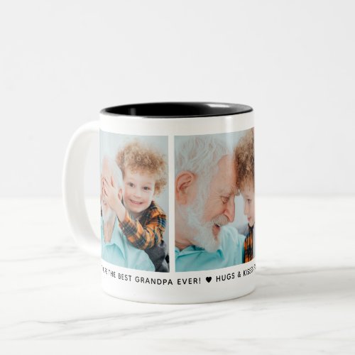 Best Grandpa 3_Photo Collage Custom Message Simple Two_Tone Coffee Mug