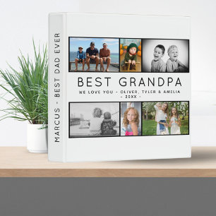 Best Grandpa 6 Photo Collage Father`s Day Album 3 Ring Binder