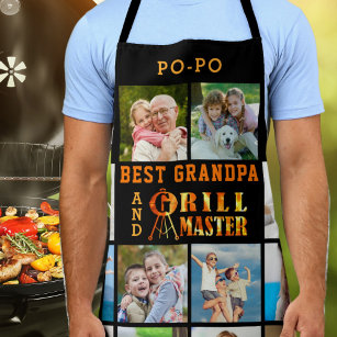 BEST GRANDPA and GRILL MASTER 16 Photo Collage Apron