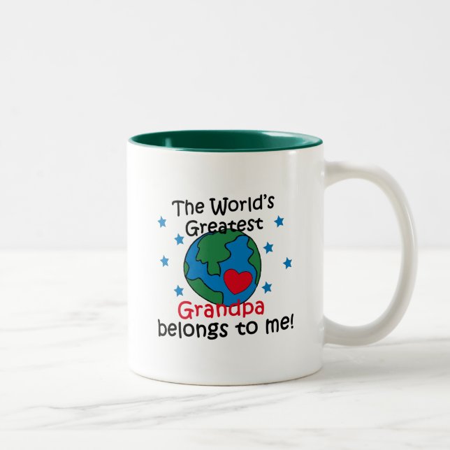 Best Grandpa Belongs to me Two-Tone Coffee Mug (Right)
