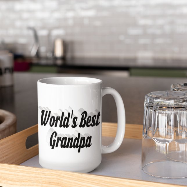 Best Grandpa black text Giant Coffee Mug (Creator Uploaded)