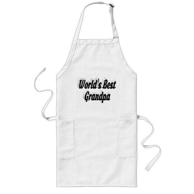 Best Grandpa black text Long Apron (Front)