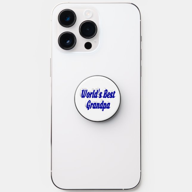 Best Grandpa blue text PopSocket (Front)