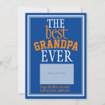 Best Grandpa Blue Typography Gift Card Holder<br><div class="desc">Needing to buy a special gift for a your Grandfather but don't know what! Then why not give the perfect gift this year and let him buy his own. Attach your own gift card to this modern typography design gift card holder featuring a blue background, white borders and text in...</div>