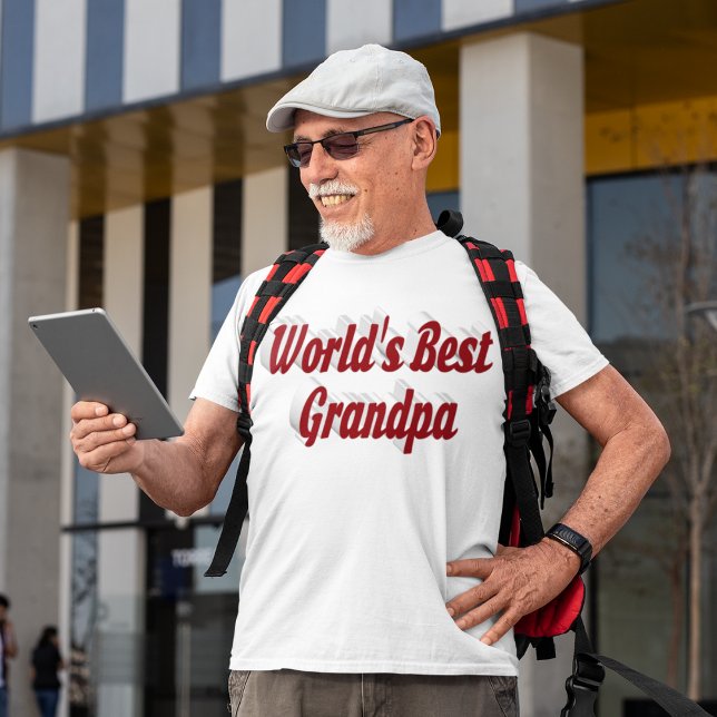 Best Grandpa burgundy text T-Shirt (Creator Uploaded)