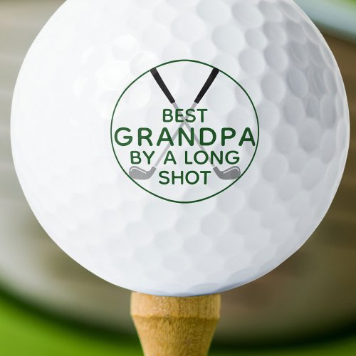 BEST GRANDPA BY A LONG SHOT Funny Green Golf Clubs Golf Balls